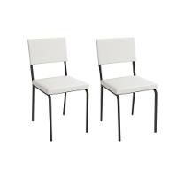 Cadeira De Cozinha Zaria 2c128prf Aço Kit 2 Un Preto-ano Branco - Kappesberg - 1