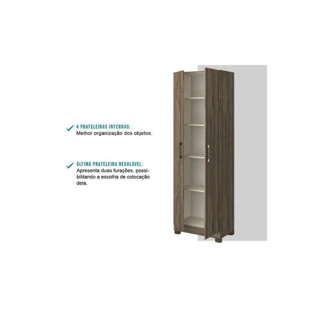 Armário Sapateira Solteiro 626 C- 2 Portas E Pés Branco - Carraro - 5