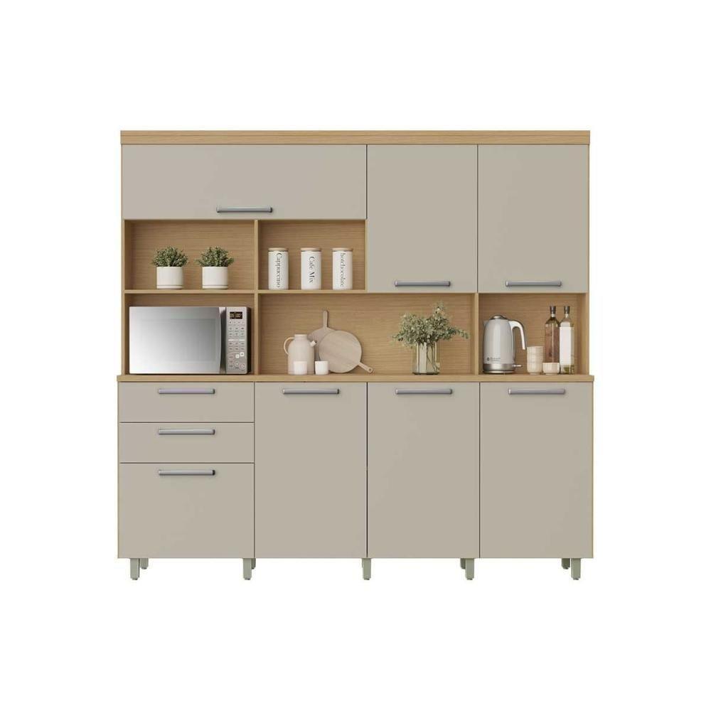 Cozinha Compacta Nobreza C- 7 Portas E 2 Gavetas 210cm Carvalho-titânio - Nesher - 5