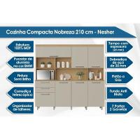 Cozinha Compacta Nobreza C- 7 Portas E 2 Gavetas 210cm Carvalho-titânio - Nesher - 2