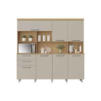 Cozinha Compacta Nobreza C- 7 Portas E 2 Gavetas 210cm Carvalho-titânio - Nesher - 5