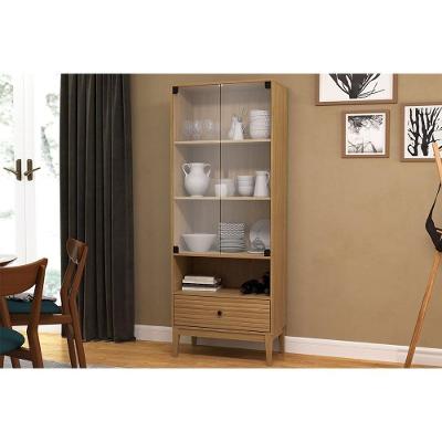 Cristaleira Sala Jantar Mb 1057 C- 2 Portas De Vidro E 1 Gaveta Mel - Movelbento