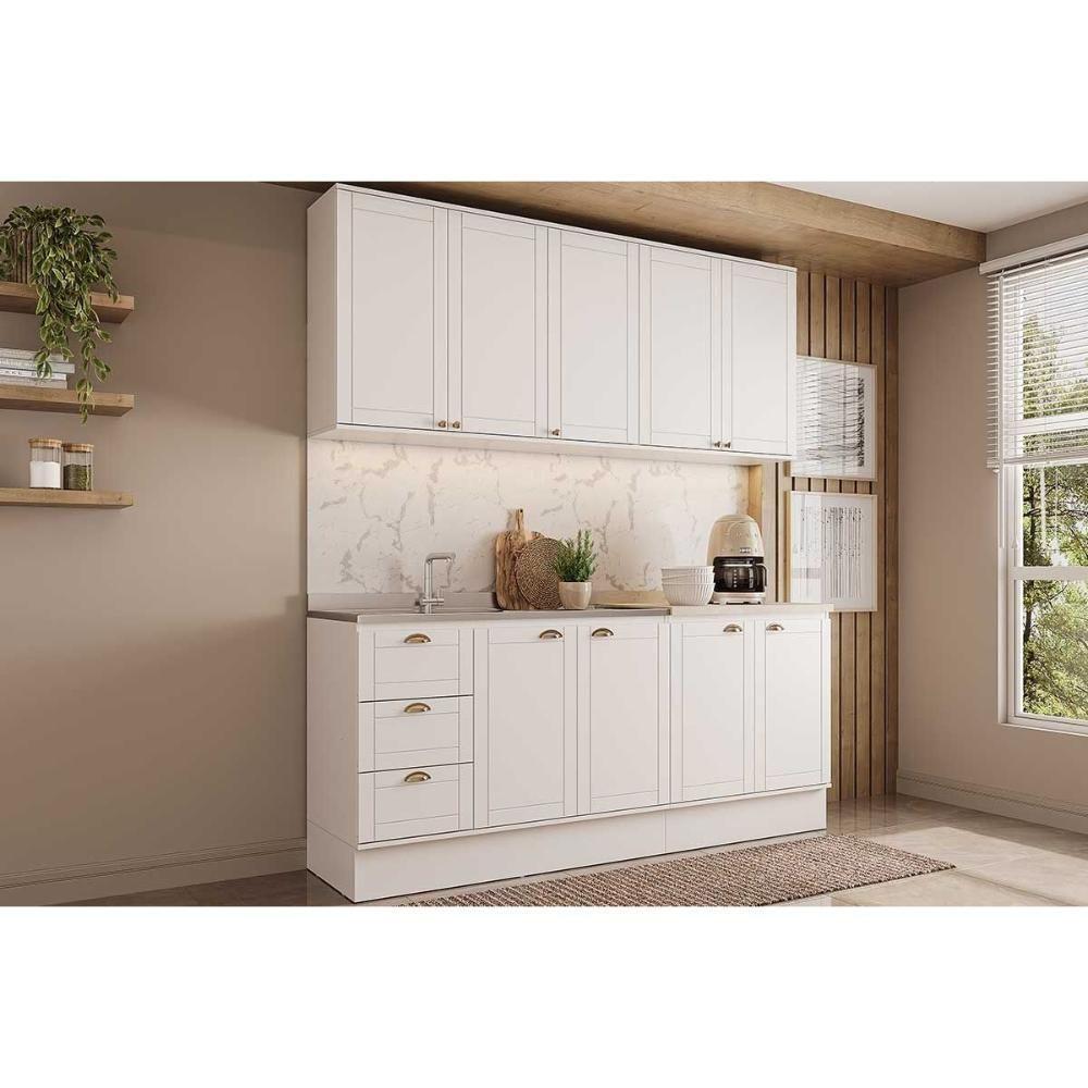 Cozinha Completa Bella 4 Peças (2aéreos+2balcões) C4p167 Branco - Carraro - 1