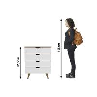 Cômoda Casal Cm-8026 C- 4 Gavetas Amêndoa - Tecno Mobili