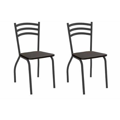 Cadeira Sala De Jantar Portugal 2c007prf Aço Kit 2 Un Preto-ano Preto - Kappesberg