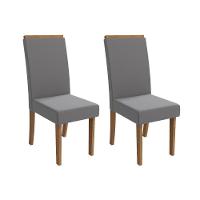 Kit 2 Cadeiras Sala Jantar íris 2cad142 Madeirado 2 Un Canela-suede Cinza - Kappesberg - 1