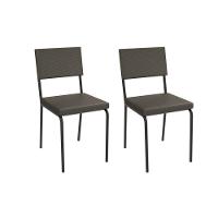 Cadeira De Cozinha Zaria 2c128prf Aço Kit 2 Un Preto-ano Marrom - Kappesberg - 1