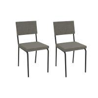 Cadeira De Cozinha Zaria 2c128prf Aço Kit 2 Un Preto-linho Escuro - Kappesberg - 1