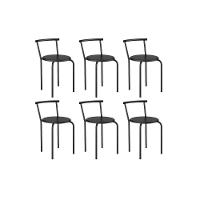 Banqueta Sala De Jantar 105 Kit 6 Uni Preto-courano Preto - Carraro - 1