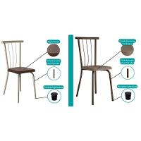 Cadeira De Cozinha 154 Aço Kit 4 Uni Prata-courano Preto - Carraro - 7