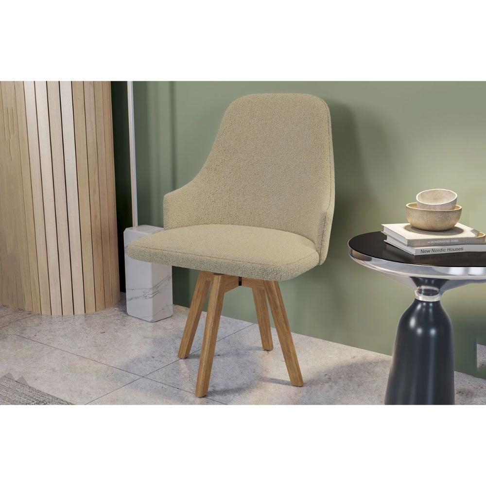 Cadeira Sala De Jantar Suria 1c002ca Premium Madeira Maciça 1 Un Carvalho-boucle Chocolate - Kappesberg - 3