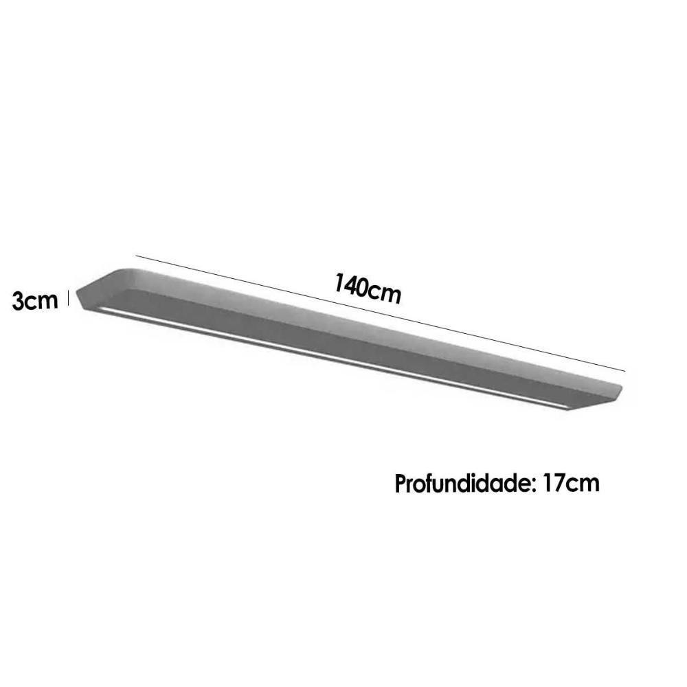 Módulo Prateleira Curva 140cm P- Painel De Sala Gris Fosco - Linea Brasil - 2