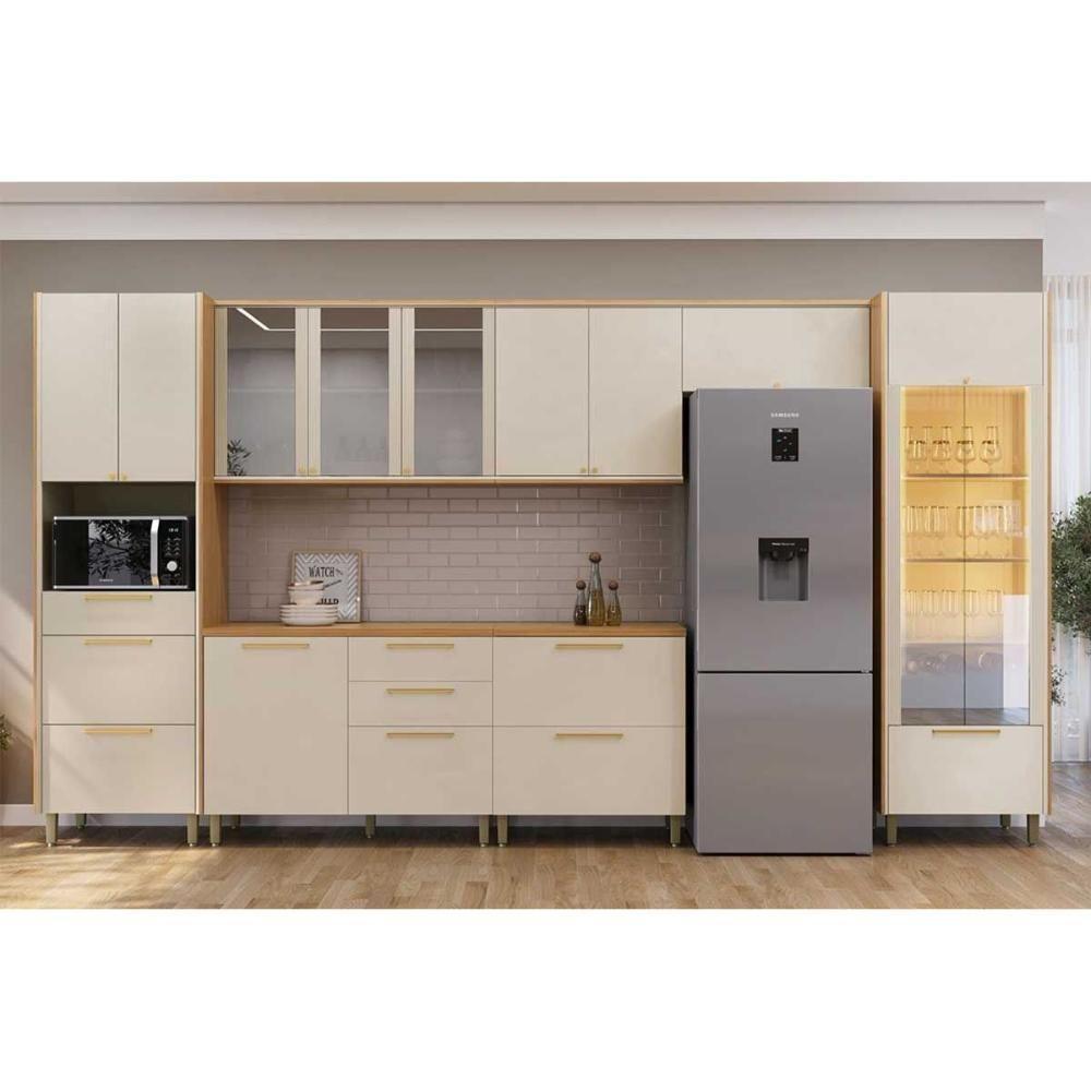 Gabinete De Cozinha Modulado Atena C- 1 Porta E 3 Gavetas S- Tampo 120cm Off White - Linea Brasil - 8