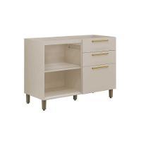 Gabinete De Cozinha Modulado Atena C- 1 Porta E 3 Gavetas S- Tampo 120cm Off White - Linea Brasil