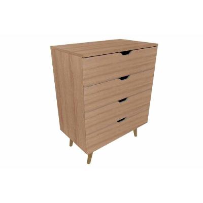 Cômoda Infantil Cm-8026 4 Gavetas MDP com Puxador MDF Amêndoa para Quarto