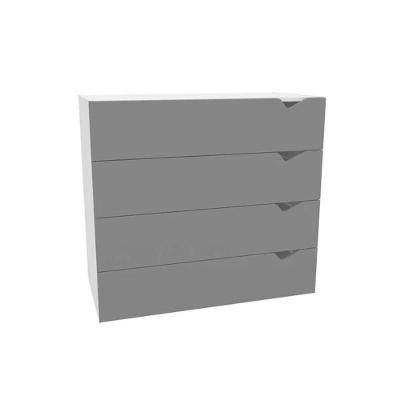 Cômoda Juvenil Porto 4 Gavetas MDF Puxador em MDF Branco Cinza