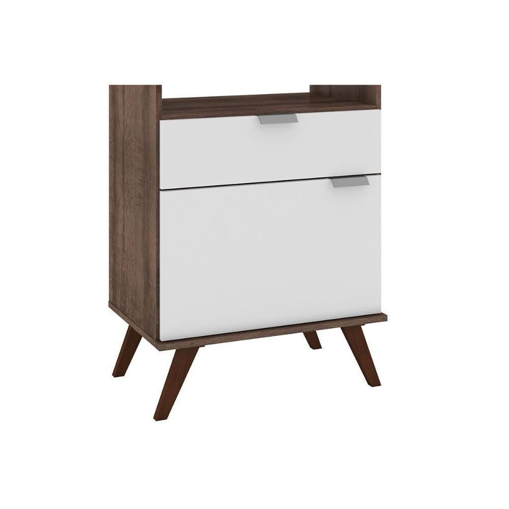 Paneleiro De Cozinha Modulado Retrô C- 1 Porta E 1 Gaveta Rustico-branco - Movelbento - 4