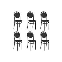 Kit 6 Cadeiras De Cozinha 190 Aço 6 Uni Preto-courano Preto - Carraro - 1
