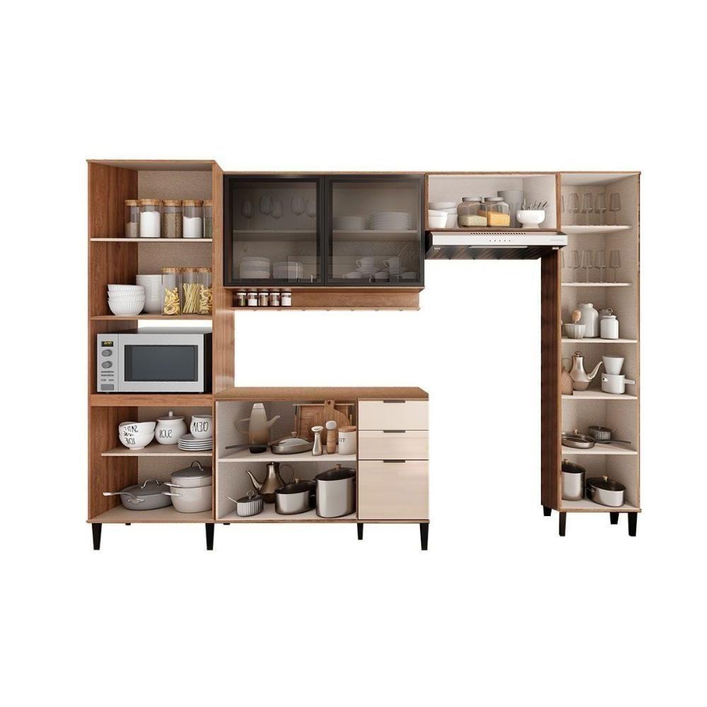 Cozinha Modulada Carraro Alpha Alpha 5 Peças (2aéreos+1balcão+2paneleiros) C5p135 Freijo-off White-carraro - 3