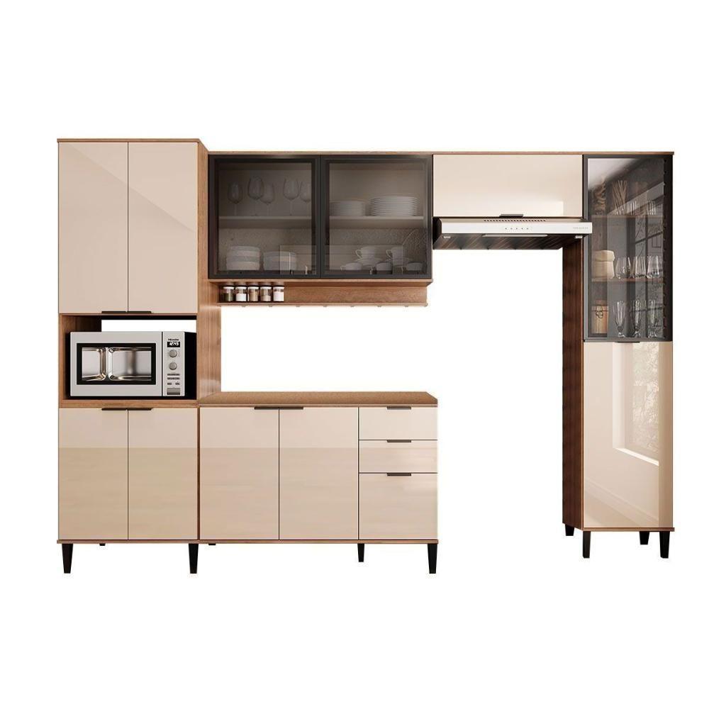 Cozinha Modulada Carraro Alpha Alpha 5 Peças (2aéreos+1balcão+2paneleiros) C5p135 Freijo-off White-carraro - 4