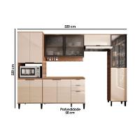 Cozinha Modulada Carraro Alpha Alpha 5 Peças (2aéreos+1balcão+2paneleiros) C5p135 Freijo-off White-carraro - 2