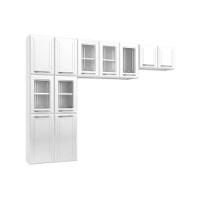 Cozinha Compacta Topazio C- 11 Portas ( 5 C- Vidro ) Branco - Telasul - 1