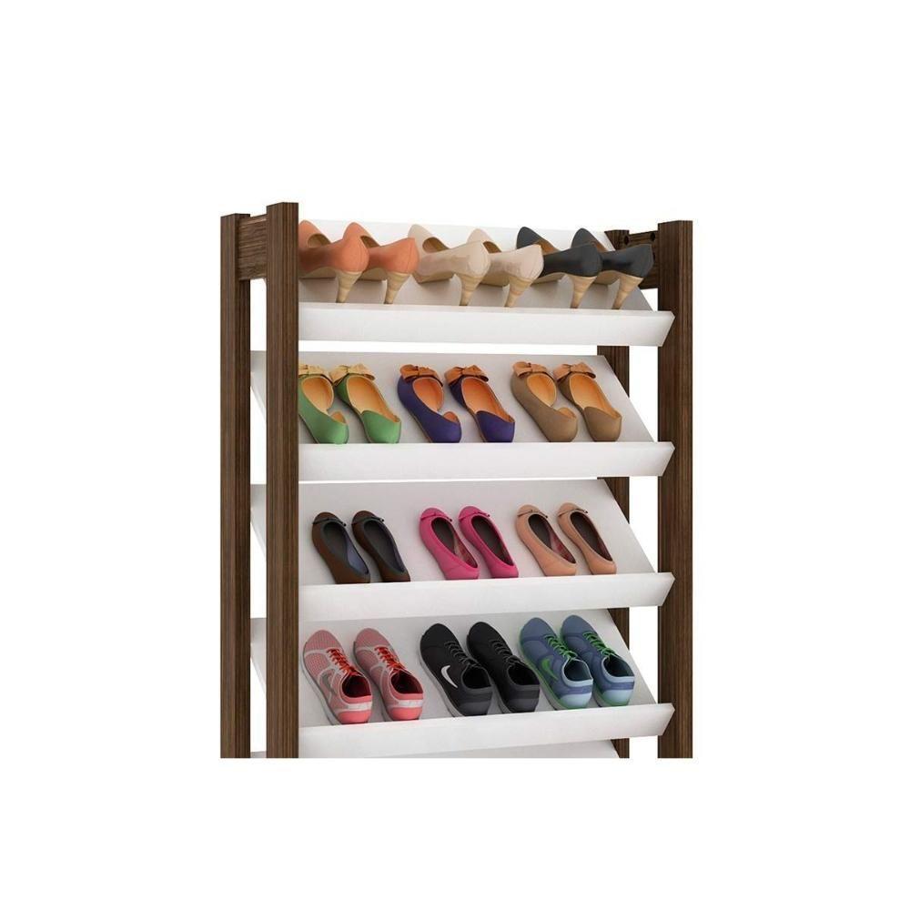 Armário Sapateira Casal Az1006 C- 8 Prateleiras Preto-nogal - Tecno Mobili - 6