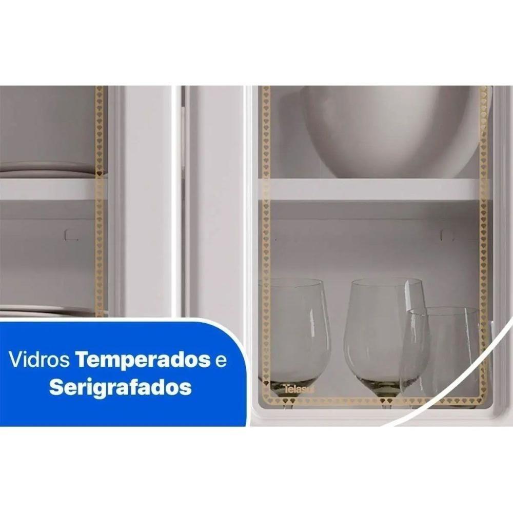 Cozinha Compacta Diamante New C- 11 Portas ( 5 C- Vidro ) Branco - Telasul - 2