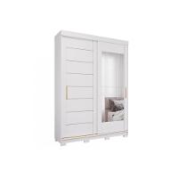 Guarda Roupas 2 Portas De Correr (1 C- Espelho) E 3 Gavetas C- Pés Liz Branco - Panan - 1