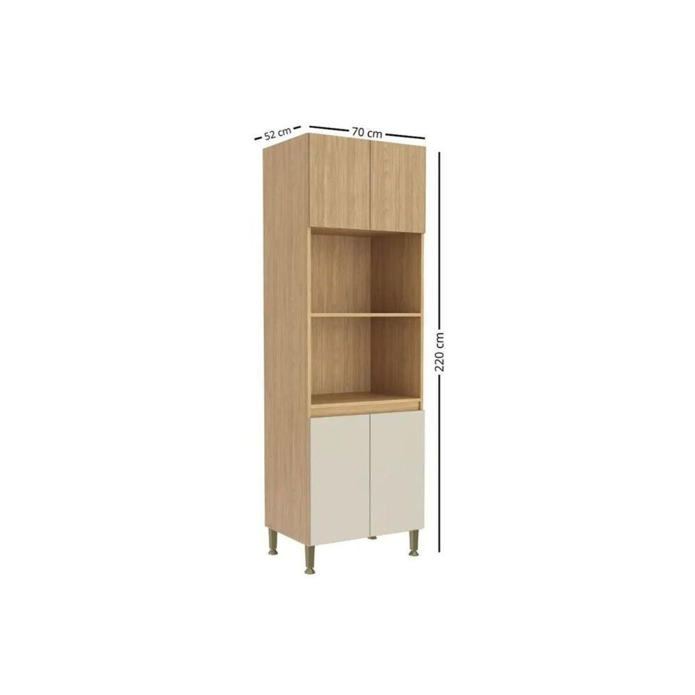 Paneleiro De Cozinha Rebeca C- 4 Portas 70cm Mel-off White - Movelbento - 3