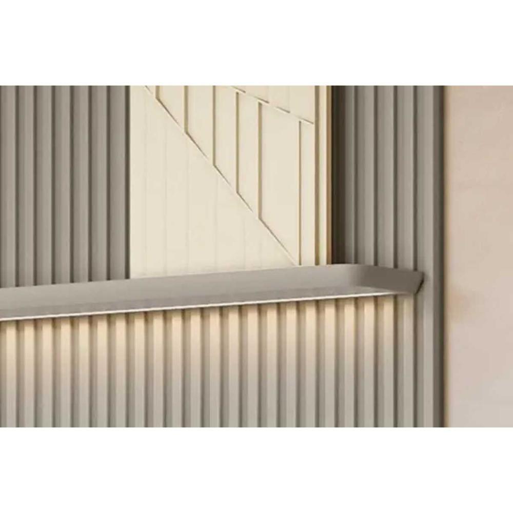 Módulo Prateleira Curva 220cm P- Painel De Sala Gris Fosco - Linea Brasil - 4