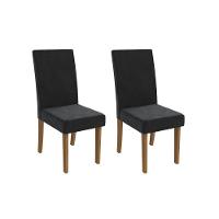 Kit 2 Cadeiras Sala Jantar Dália 2cad131 Madeirado 2 Un Canela-suede Preto - Kappesberg - 1