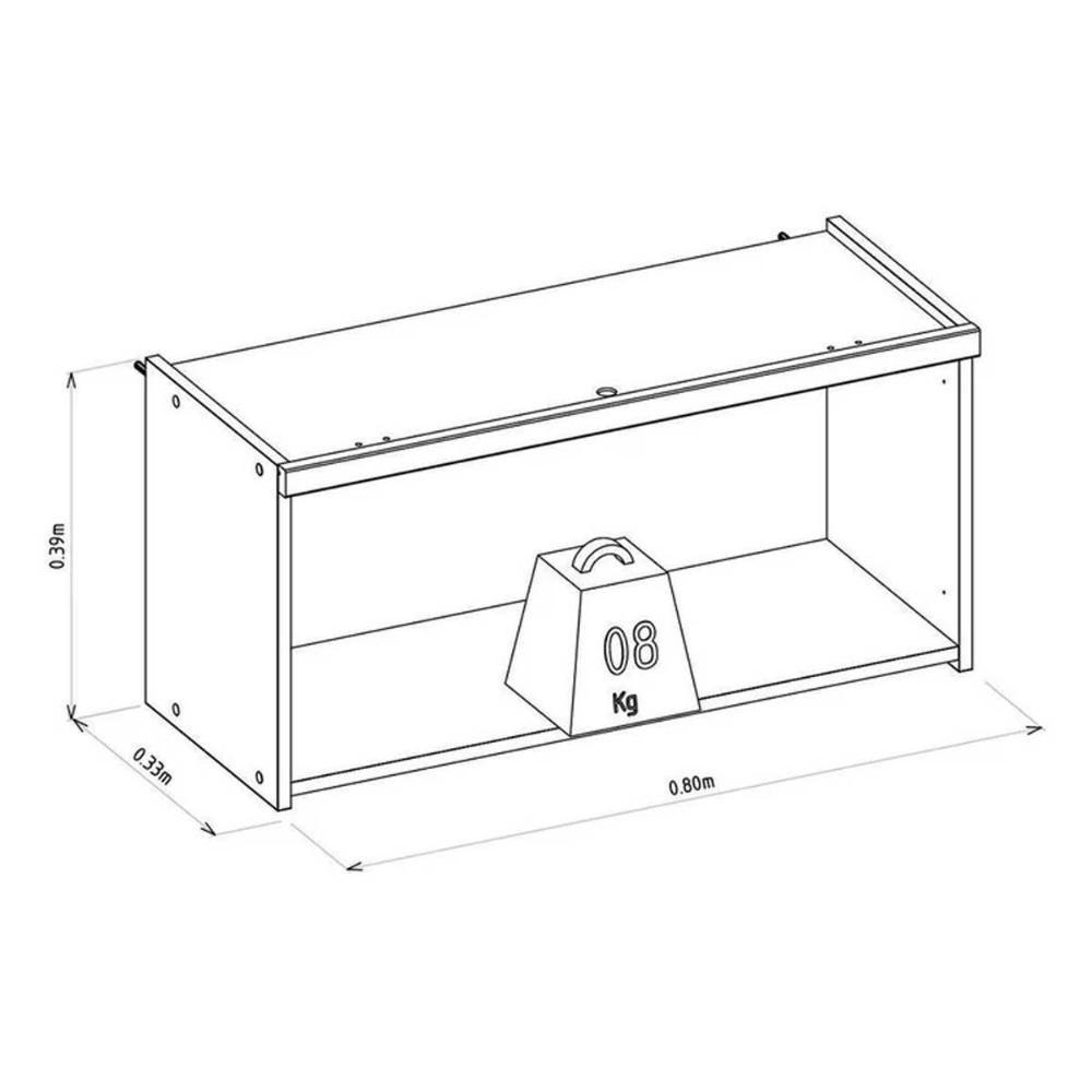 Armário De Cozinha Modulado Allure C- 1 Porta Basculante 80cm Jequitiba-gris Fosco - Linea Brasil - 3