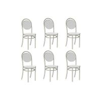 Cadeira Sala De Jantar 190 Aço Kit 6 Uni Prata-courano Branco - Carraro - 1