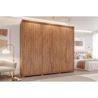 Guarda Roupa 6 Portas E 5 Gavetas C- 1 Espelho Interno Aurora Cinamomo-grafiato - Panan - 7