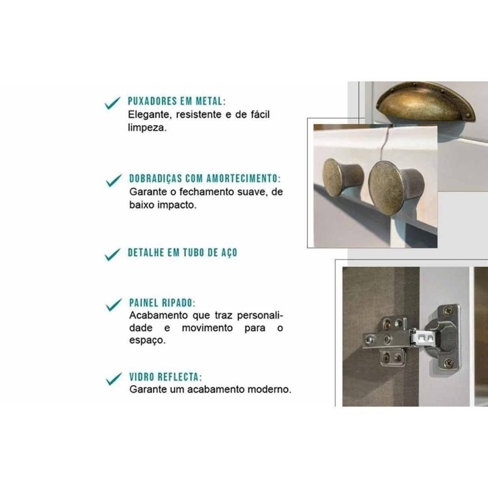 Cozinha Completa Bella 5 Peças (2aéreos+2balcões+1paneleiro) C5p121 Branco - Carraro - 4