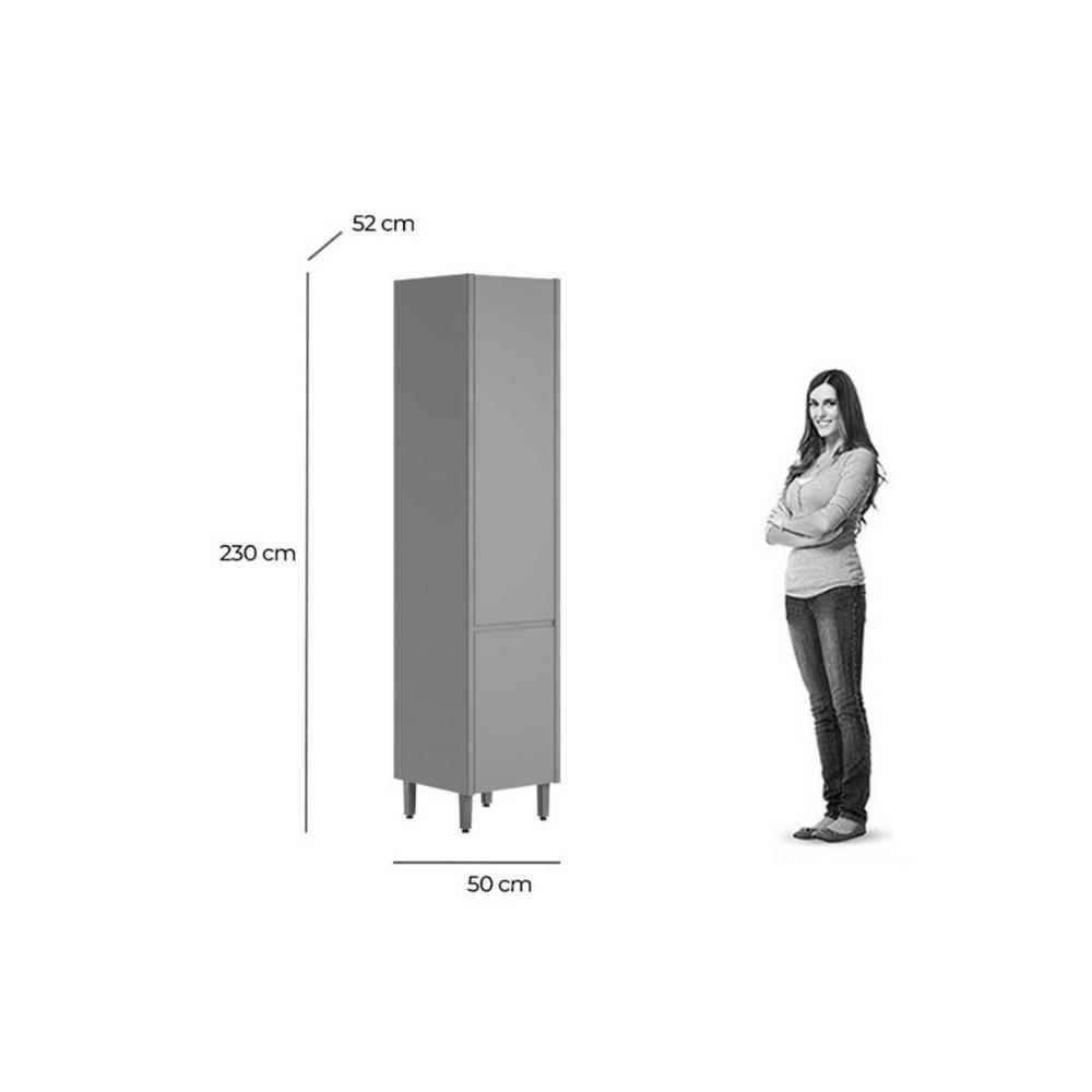 Paneleiro De Cozinha Modulado Allure C- 2 Portas E 4 Prateleiras 50cm Jequitiba-gris Fosco - Linea Brasil - 3