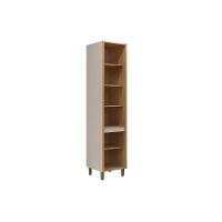 Paneleiro De Cozinha Modulado Allure C- 2 Portas E 4 Prateleiras 50cm Jequitiba-gris Fosco - Linea Brasil