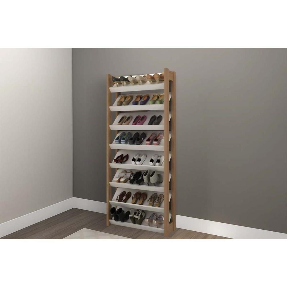 Armário Sapateira Casal Az1006 C- 8 Prateleiras Amêndoa-branco - Tecno Mobili - 1