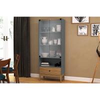 Cristaleira Sala Jantar Mb 1057 C- 2 Portas De Vidro E 1 Gaveta Mel-petroleo - Movelbento - 1