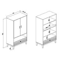 Cristaleira Sala Jantar Mb 1057 C- 2 Portas De Vidro E 1 Gaveta Mel-petroleo - Movelbento - 5