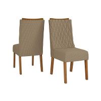 Cadeira De Cozinha Jade Kit 2 Un Freijo-linho Bege - Dj Móveis - 1