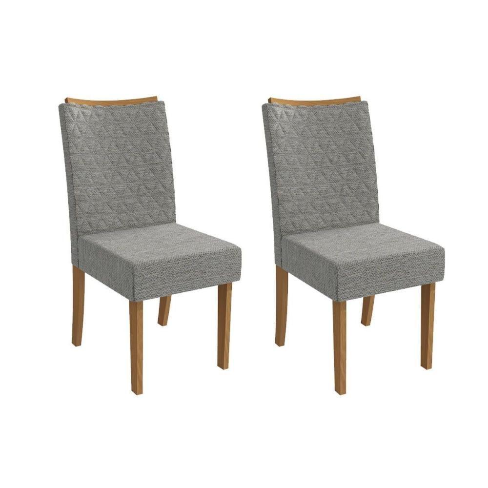 Kit 2 Cadeiras De Cozinha Rosa 2cad129 Madeirado 2 Un Canela-linho Cinza - Kappesberg - 1