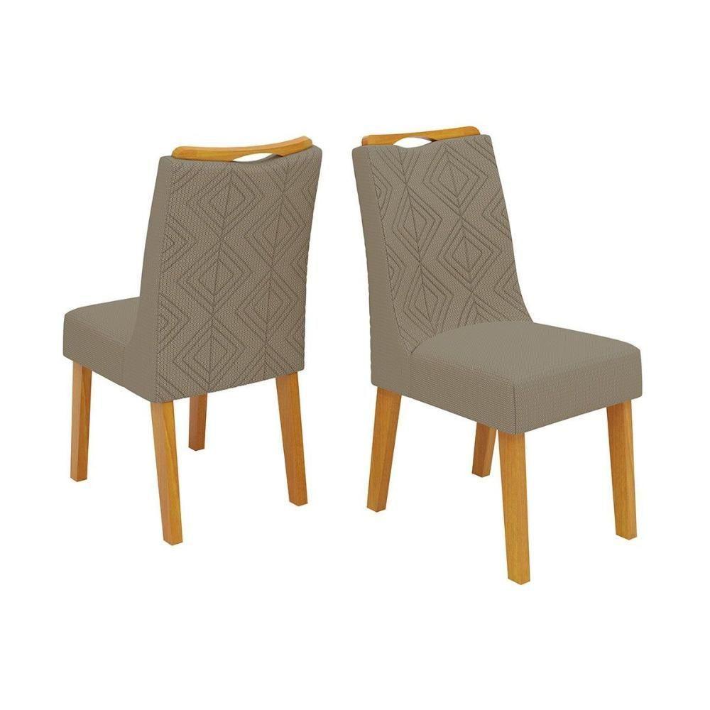 Cadeira De Cozinha Stela Kit 2 Un Ipe-linho Bege - Dj Móveis - 1