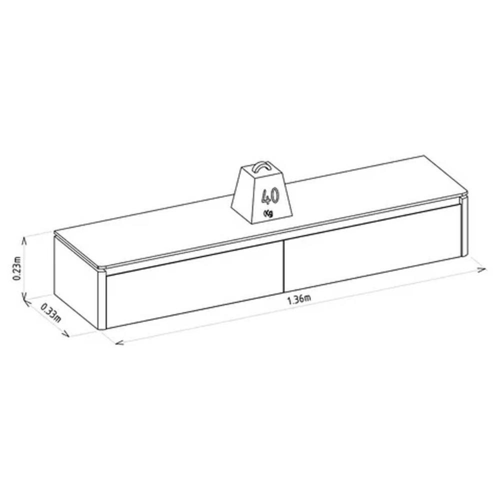 Módulo Nicho Curvo 140cm P- Painel De Sala Tauari-gris Fosco - Linea Brasil - 2