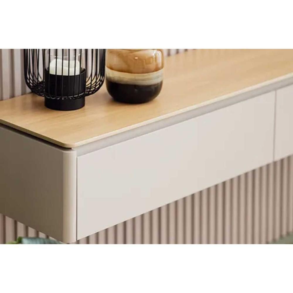 Módulo Nicho Curvo 140cm P- Painel De Sala Tauari-gris Fosco - Linea Brasil - 6