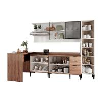 Cozinha Completa Alpha 5 Peças (1aéreo+2balcões+1paneleiro+1ilha) C5p133 Freijo-branco - Carraro - 3