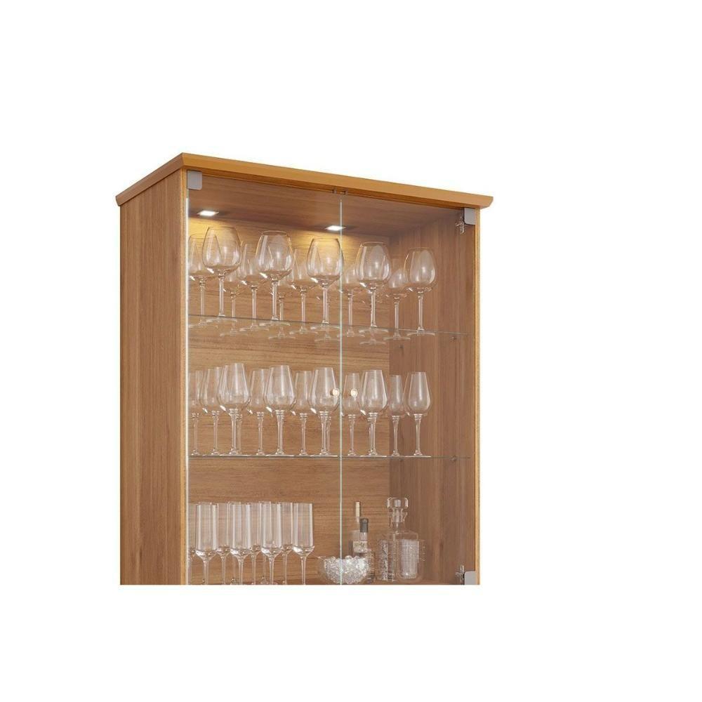 Cristaleira Sala Jantar Luiza C- 4 Portas (2 De Vidro) Cinamomo-off White - Cimol - 4