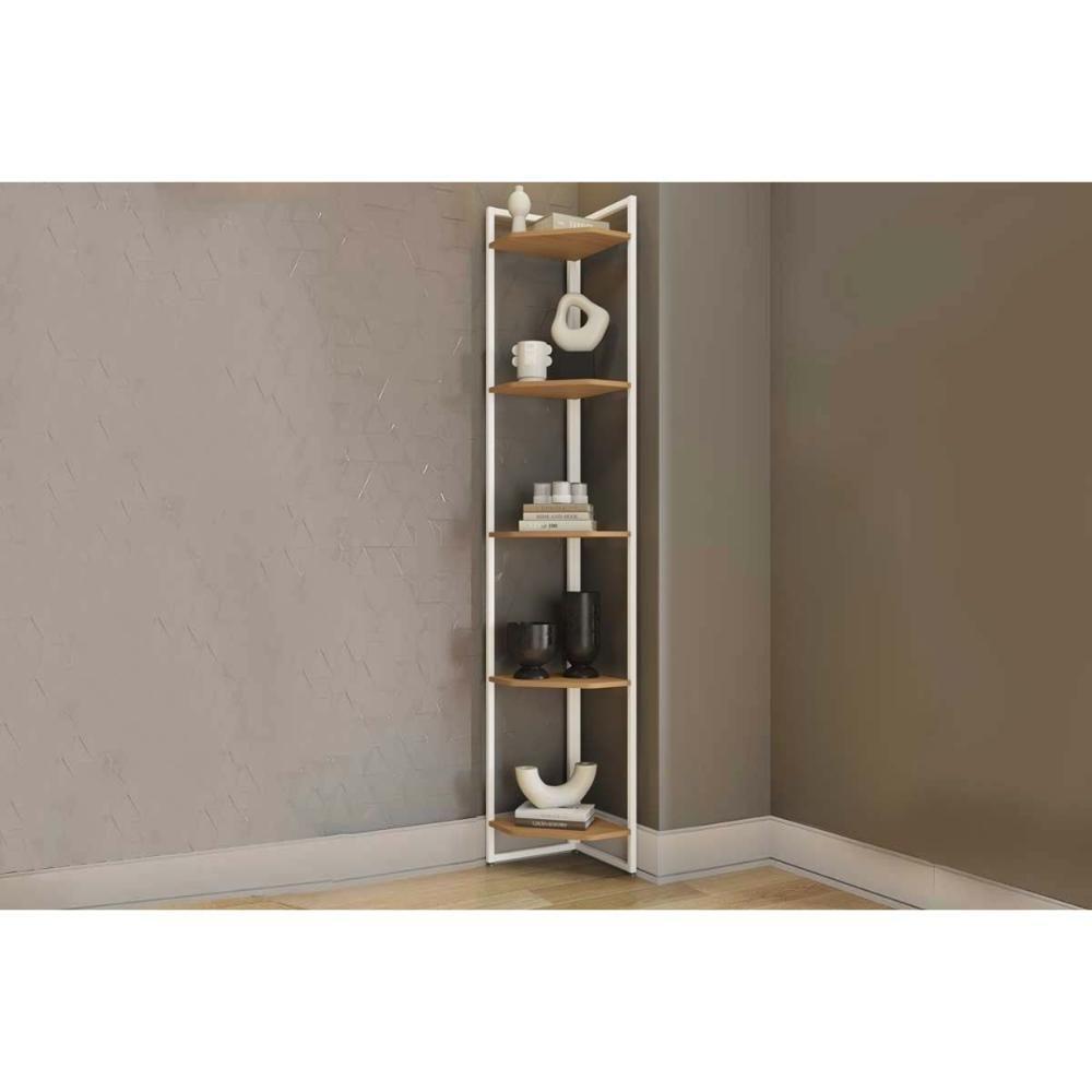 Prateleira Decorativa Sala Estar Industrial Li022 Canela-branco - Kappesberg - 1