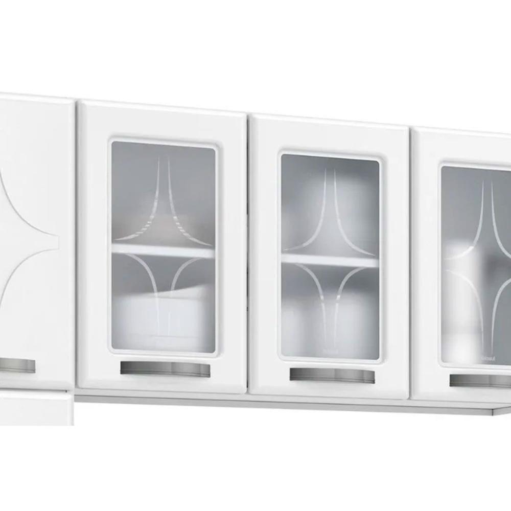 Cozinha Compacta Rubi C- 11 Portas ( 3 C- Vidro ) Branco - Telasul - 6